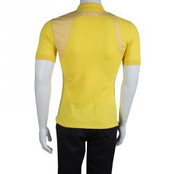 Pre Owned Alexander McQueen Yellow Buckle Detail Polo T-Shirt  XS