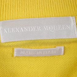 Pre Owned Alexander McQueen Yellow Buckle Detail Polo T-Shirt  XS