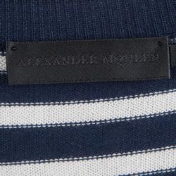 Pre Owned Alexander McQueen Striped Wool Crew Neck Sweater S
