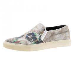 Alexander McQueen Grey Camo Skull Skater Shoes Size 42.5