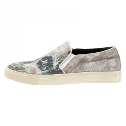 Alexander McQueen Grey Camo Skull Skater Shoes Size 42.5
