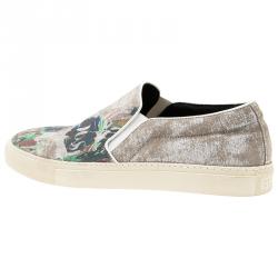 Alexander McQueen Grey Camo Skull Skater Shoes Size 42.5
