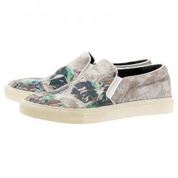 Alexander McQueen Grey Camo Skull Skater Shoes Size 42.5