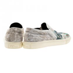 Alexander McQueen Grey Camo Skull Skater Shoes Size 42.5
