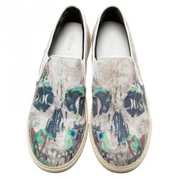 Alexander McQueen Grey Camo Skull Skater Shoes Size 42.5