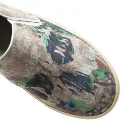Alexander McQueen Grey Camo Skull Skater Shoes Size 42.5