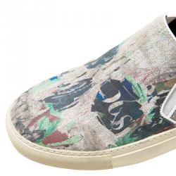 Alexander McQueen Grey Camo Skull Skater Shoes Size 42.5