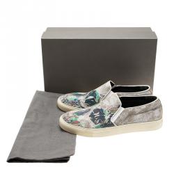 Alexander McQueen Grey Camo Skull Skater Shoes Size 42.5