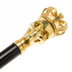 Pre Owned Alexander McQueen Black Crown Skull Umbrella