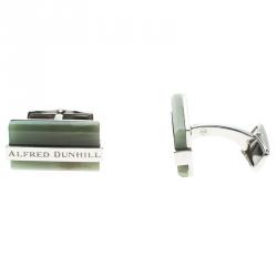 Alfred Dunhill Green Agate Silver Tone Cufflinks