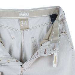 Pre Owned بنطال جينز أرماني كوليزوني J07 دنيم واسع M/L