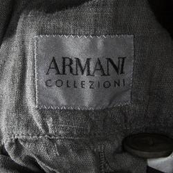 Pre Owned Armani Collezioni SS'11 Grey Hemp Cold Pigment Overdyed Jacket M