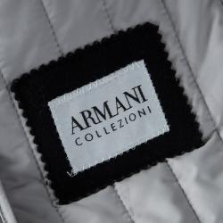 Pre Owned Armani Collezioni Grey Zip Front Jacket L
