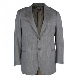 Armani Collezioni Men's Monochrome Tweed Blazer XL