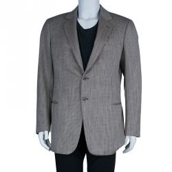 Armani Collezioni Men's Monochrome Tweed Blazer XL