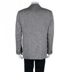 Armani Collezioni Men's Monochrome Tweed Blazer XL