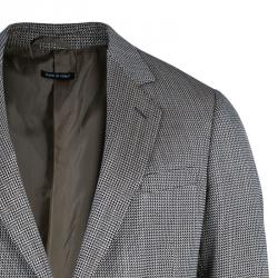 Armani Collezioni Men's Monochrome Tweed Blazer XL