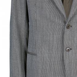 Armani Collezioni Men's Monochrome Tweed Blazer XL