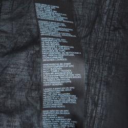 Pre Owned Armani Collezioni Grey Contrast Faux Suede Trim Bomber Jacket L