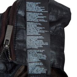 Pre Owned Armani Collezioni Grey Contrast Faux Suede Trim Bomber Jacket L