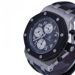 Audemars Piguet Black Stainless Steel and Rubber Royal Oak Offshore Men's Wristwatch 44MM