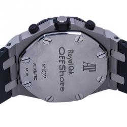 Audemars Piguet Black Stainless Steel and Rubber Royal Oak Offshore Men's Wristwatch 44MM