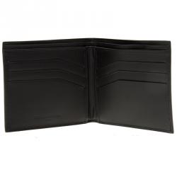 Balenciaga Black Leather Grid Square Wallet