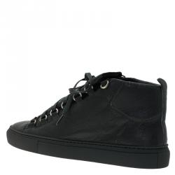Pre Owned Balenciaga Grey Leather Arena High Top Sneakers Size 39
