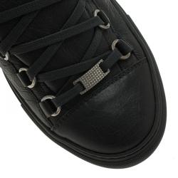 Pre Owned Balenciaga Grey Leather Arena High Top Sneakers Size 39