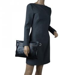 Balenciaga Black Leather Medium Clip L Clutch