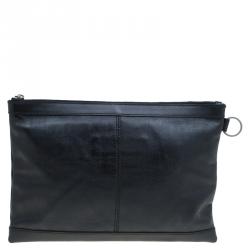 Balenciaga Black Leather Medium Clip L Clutch