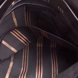 Pre Owned Bally Dark Brown Leather Messenger Flap Bag