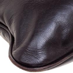 Pre Owned Bally Dark Brown Leather Messenger Flap Bag