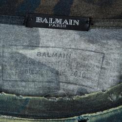 Pre Owned Balmain Mens Camouflage T-Shirt L