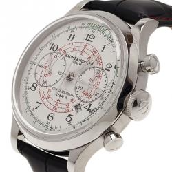 Pre Owned Baume & Mercier White Stainless Steel Limited Edition Capeland Men's Wristwatch 44MM
