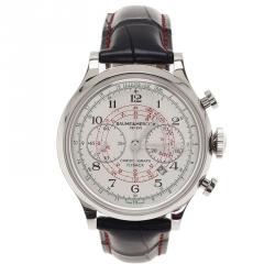 Pre Owned Baume & Mercier White Stainless Steel Limited Edition Capeland Men's Wristwatch 44MM