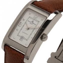 Pre Owned Baume & Mercier White Stainless Steel Hampton Men's Wristwatch 25MM