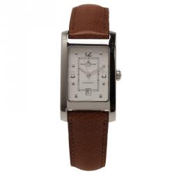 Pre Owned Baume & Mercier White Stainless Steel Hampton Men's Wristwatch 25MM