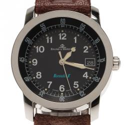 Pre Owned Baume & Mercier Black Stainless Steel Formula 1 Men's Wristwatch 33MM