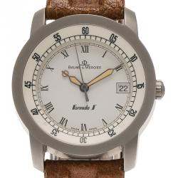 Pre Owned Baume & Mercier White Stainless Steel Formula 1 Men's Wristwatch 33MM