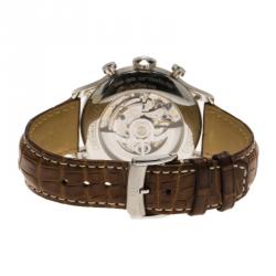 Pre Owned Baume and Mercier Black Stainless Steel Capeland Flyback Chronograph Men's Wristwatch 42MM