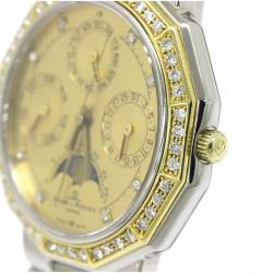 Pre Owned ساعة يد رجالية باوميه & ميرسيه ريفيرا ذهب أصفر عيار 18 وستانلس ستيل وألماس ذهبي 34 مم