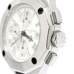 Pre Owned Baume & Mercier White Stainless Steel Riviera XXL Men's Wristwatch 43MM