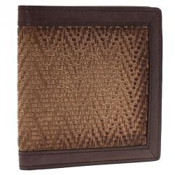 Pre Owned Berluti Brown Woven Leather Bifold Wallet