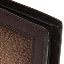 Pre Owned Berluti Brown Woven Leather Bifold Wallet