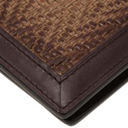 Pre Owned Berluti Brown Woven Leather Bifold Wallet