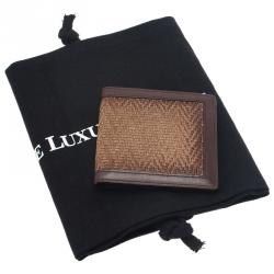 Pre Owned Berluti Brown Woven Leather Bifold Wallet