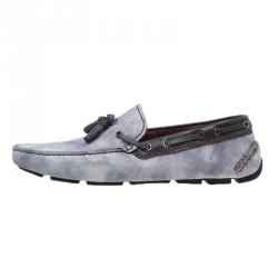 Berluti Grey Shaded Suede Loafers Size 43.5 