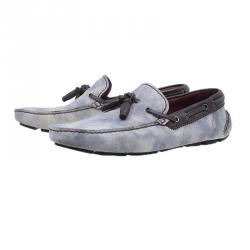Berluti Grey Shaded Suede Loafers Size 43.5 