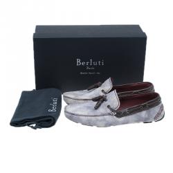 Berluti Grey Shaded Suede Loafers Size 43.5 